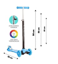 Mavi Twist Işıklı Scooter