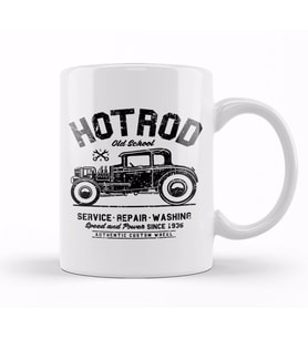 Hot Rod Old School Kupa Bardak Porselen