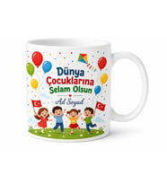 23 Nisan Çocuk Bayramı Temalı Baskılı Kupa Bardak Hediye Porselen