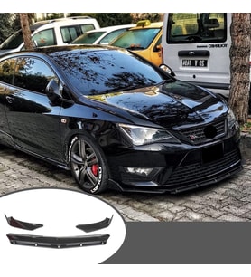 Seat ibiza Ön Lip Parlak Siyah 3 Prç Brabus Kırılmaya Dayanıklı ABS 2009 - 2016
