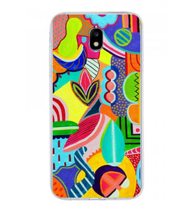 PrintiFy Samsung Galaxy J5 Pro ile Uyumlu 1mm Slim Fit Retro Colors 6 Baskılı Şeffaf  Kılıf