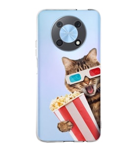 PrintiFy Huawei Nova Y90 ile Uyumlu 1mm Slim Fit Kedi 1 050b Baskılı Şeffaf  Kılıf