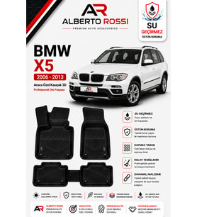 BMW X5 2006 - 2013 Araca Özel Kauçuk 3D Profesyonel Oto Paspası