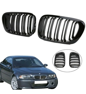 Bmw 3 Uyumlu Serisi E46 Ön Panjur Böbrek Çift Tırnak (1998-2005)