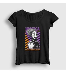 Presmono Kadın Siyah Hisoka Anime Hunter X Hunter T-Shirt 317833tt