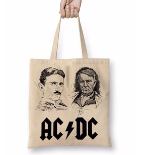 Ac Dc Tesla Ve Edison Bez Çanta Uzun Saplı
