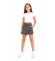 Füme Kız Çocuk Beli Lastikli Basic Okul Şort Etek 24742