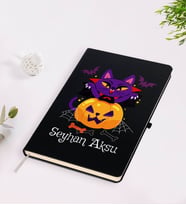 BK Gift Kişiye Özel Happy Halloween Tasarımlı Siyah Defter-13