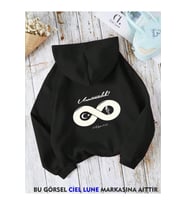 Unisex 10 Kasım Unutmadık Baskılı Oversize Baskılı Kapşonlu Sweatshirt 3 Iplik (Siyah)