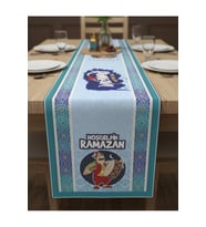 Ramazan Ayı Motifli Dijital Baskılı Runner Masa Örtüsü 40x140 cm