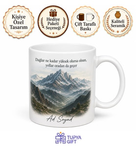 Hakkari Dağları Temalı Kişiye Özel Memleket Kupa Bardak Hediye