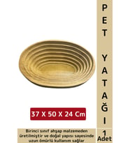 Evcil Hayvan Konforlu Kolay Temizlenir Çok Şık Oval Doğal Ahşap Kedi Köpek Yatağı 37 X 50 X 24 Cm