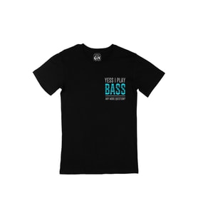 I Play Bass Cep Logo Tasarımlı Siyah Tişört