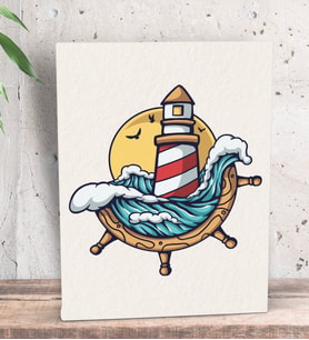 BK Gift Dümen Tasarımlı Dekoratif Mini Kanvas Tablo 15x20cm-1