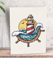 BK Gift Dümen Tasarımlı Dekoratif Mini Kanvas Tablo 15x20cm-1