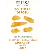 Sertifikalı İri Boy Ejderha Dişi Bal Kalsit Taşı Kütle Enerji Blokajlarını Çözer Duygusal Denge (Sarı)