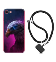 Apple iPhone 5 6 7 8 Plus Se XR Kılıf Boyun Askılı Silikon Kartal 1622
