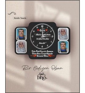 Kişiye Özel Resimli Duvar Saati (Ahşap)