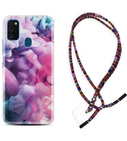 Samsung M21 M22 M23 M30 M31S M32 Kılıf Boyun Asklı Rasta Silikon Pink Cloud 1305