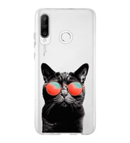 PrintiFy Huawei P30 Lite ile Uyumlu 1mm Slim Fit Kedi 3 050d Baskılı Şeffaf  Kılıf