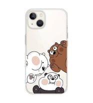 Iphone 14 Uyumlu Kafadar Ayılar Desenli Şeffaf Telefon Kılıfı