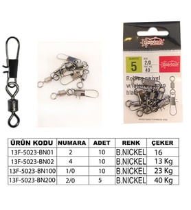 5023 CAPTAİN INOX KİLİTLİ KLİPS BL-NIC 10 LU NO3