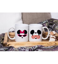 Mickey & Minnie Mouse Sevgili Çift Tasarımlı İkili Kupa Seti