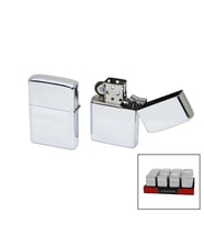 Klasik Zippo Çakmak - Gümüş Renkli - Rüzgara Dayanıklı