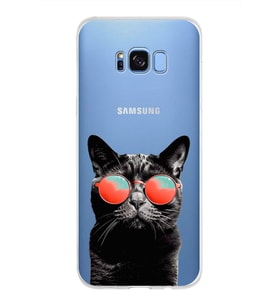 PrintiFy Samsung Galaxy S8 Plus ile Uyumlu 1mm Slim Fit Kedi 3 050d Baskılı Şeffaf  Kılıf