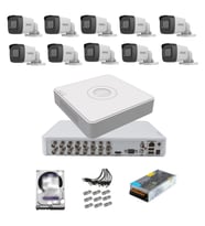 10 Kameralı Güvenlik Kamera Hazır Set 2tb 7/24 Hdd-2tb Kayıt Kapasiteli Sistem (Beyaz)