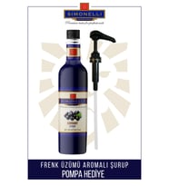 Kahve ve Kokteyl Şurubu Frenk Üzümü Aromalı 70 CL + POMPA Simonelli