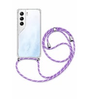 Tecno Camon 40 Boyun Askılı Şeffaf Tank Kılıf Lila
