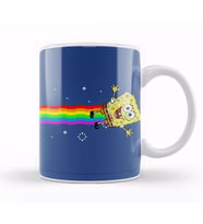 Spongebob Sqaurepants Nyan Cat Meme Kupa Bardak Porselen