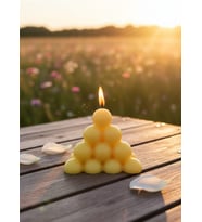 BONCUK PİRAMİT HEDİYELİK DEKORATİF KAVUN KOKULU PARAFİN WAX MUM (SARI RENKLİ)