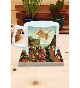 Kediler ve Sanat/Sarı Kedi Set 10 - Yelken Fincan Kupa-Taş Bardak Altlığı 3