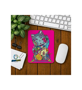 Şanslı Kedi Baskılı Oyuncu Mousepad 0298