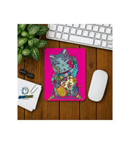 Şanslı Kedi Baskılı Oyuncu Mousepad 0298