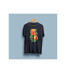 Oversize Balkabağı Tasarım Unisex T-shirt