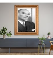 Altın Paspartulu Atatürk  Çerçeveli Tablo C670 (Gold)
