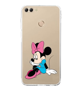 Huawei Y9 2018  Kamera korumalı Kapak Minnie Mouse Tasarımlı  Şeffaf Kılıf