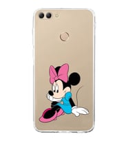 Huawei Y9 2018  Kamera korumalı Kapak Minnie Mouse Tasarımlı  Şeffaf Kılıf
