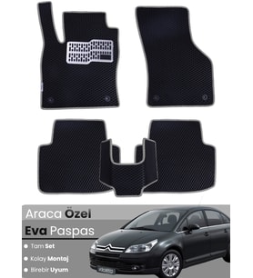 CİTROEN C4 (2004-2010) Uyumlu EVA Paspas Tam Set–Araca Özel,Su Geçirmez,Hızlı ve Kolay Montaj