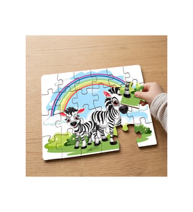 Sevimli İki Yavru Zebra Tasarımlı 24 Parça Ahşap Çocuk Puzzle MPK1240