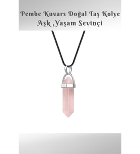 Pembe Kuvars Doğal Taş Kolye ( Aşk , Inanç Ve Kararlılık ) Aa Kalite