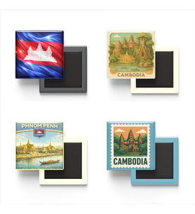 Buzdolap Magnetleri - Kamboçya Phnom Penh - Cambodia - 4'lü Set Magneti