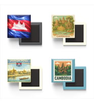 Buzdolap Magnetleri - Kamboçya Phnom Penh - Cambodia - 4'lü Set Magneti