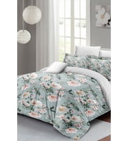 Çift Kişilik ( Lastikli Çarşaflı ) %100 Pamuk Saten Nevresim Takımı Spring Fresh Luxury