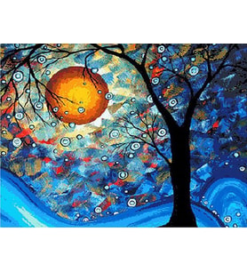Dİlek Ağacı 2 Sayılarla Boyama Seti(40x50 cm Tuval Şasesine Gerili)