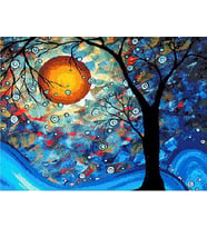 Dİlek Ağacı 2 Sayılarla Boyama Seti(40x50 cm Tuval Şasesine Gerili)