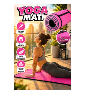 10 mm Fitness Matı – Kaymaz Yüzeyli Pilates Yoga ve Aerobik Egzersiz Matı